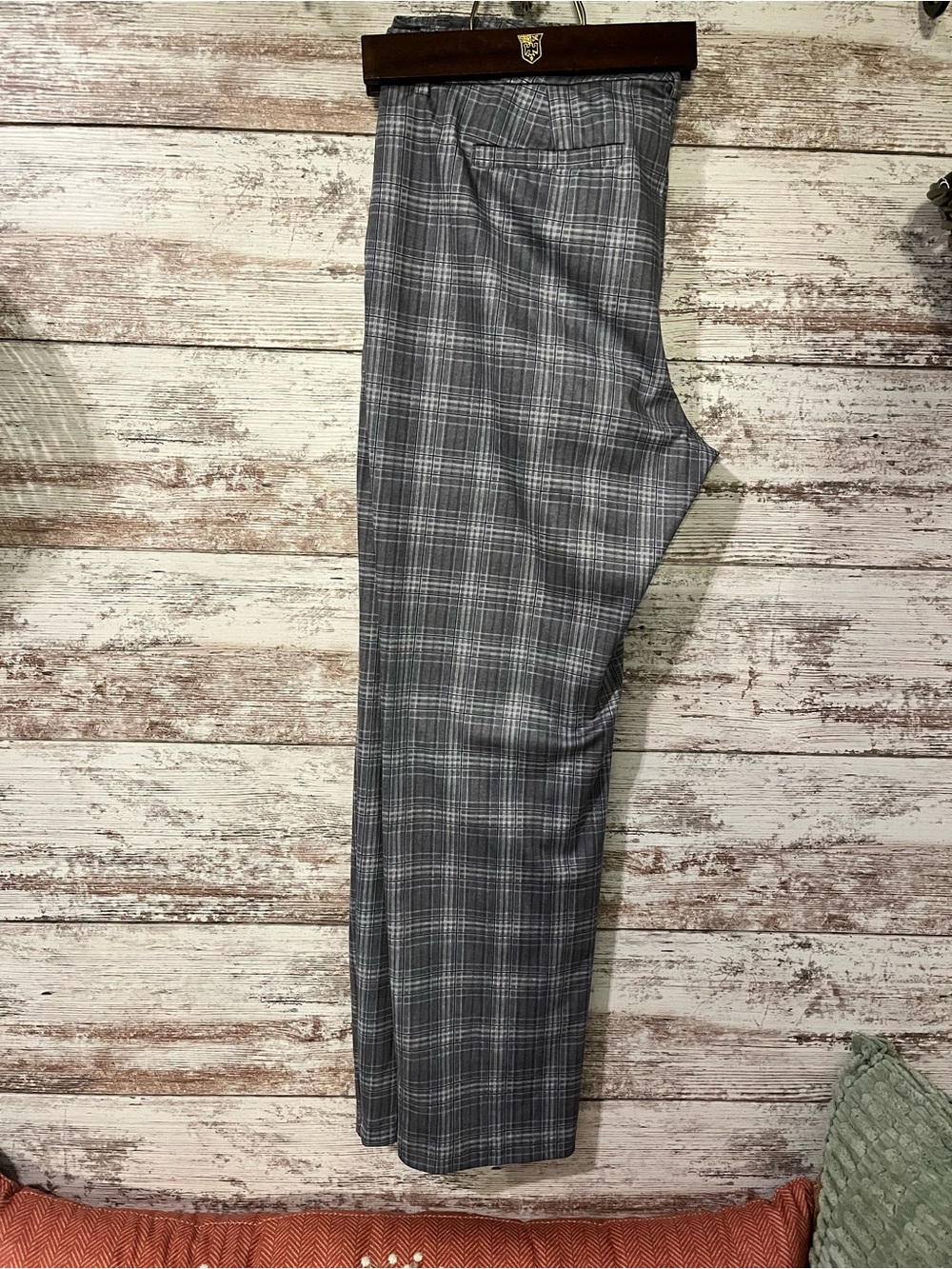 Liverpool Men's Gray Plaid Dress Pants